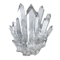 Beautiful crystal 3d rendering top view isolate on transparency background png