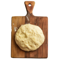 fresh raw dough on wooden chopping board top view full length isolate on transparency background png