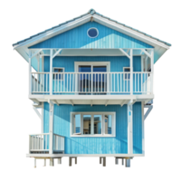 Beach House front view full length isolate on transparency background png