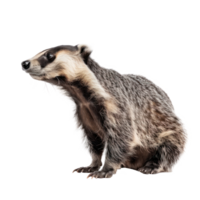 Badger side view full body isolate on transparency background png
