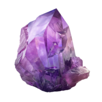 Crystal Stone rough amethyst crystals, 3d rendering side view isolate on transparency background png