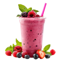 Mix berries Smoothie drink front view isolate on transparency background png