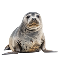 Seal front view full body isolate on transparency background png