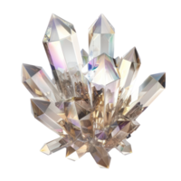 Beautiful crystal 3d rendering top view isolate on transparency background png