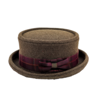 Pork Pie Hat front view full length isolate on transparency background png
