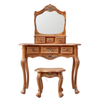 Dressing Table Vanity front view full length isolate on transparency background png