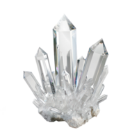 White crystal 3d rendering isolate on transparency background png