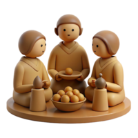 Three Cartoon Characters Enjoying a Meal Together png