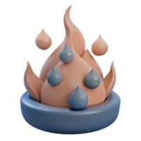 3D Illustration of Fire and Water Elements png
