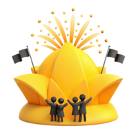 Celebration with Fireworks and Lotus Structure png