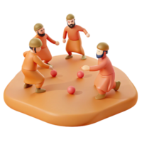 3D Render of Men Playing a Ball Game png