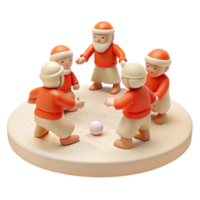 Playful Characters in a Circle Around a White Ball png
