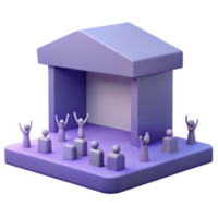 3D Render of an Audience Watching a Performance on Stage png