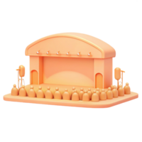 3D Render of a Stage with Audience png