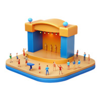 3D Illustration of a Stage with an Audience png