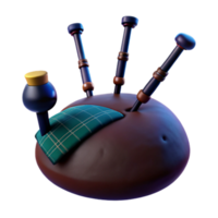 3D Render of a Bagpipe png