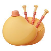 3D Render of a Bagpipe png
