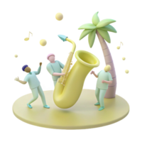 Summertime Jazz Party with a Saxophone and Palm Tree png