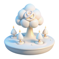 3D Render of a Stylized Tree with a Ring png