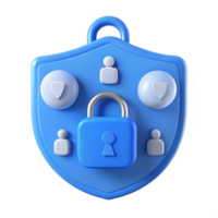 Shield with Lock, People, and Privacy Symbols Data Security and Protection png