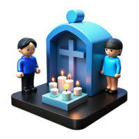 Mourning at the Tomb 3D Illustration of Grief and Remembrance png