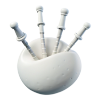 3D Render of a White Bagpipe png