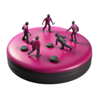 3D Rendered Illustration of Small Figures on a Pink Platform png