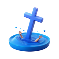 Drowning in Symbolism A Cross Submerged in Water png
