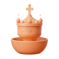 3D Render of a Gold Crown on a Base png