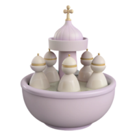 3D Rendered Model of a Miniature Structure with Domes and Figures png