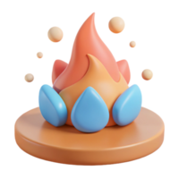 3D Render of a Colorful Flame on a Platform png