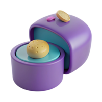 3D Render of a Cell with a Nucleus and Other Organelles png