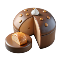 Chocolate Cake with Caramel Filling and Whipped Cream png