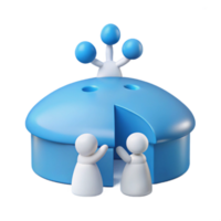 Two Figures Standing in Front of a Blue Dome-Shaped Structure with Three Blue Spheres on Top png