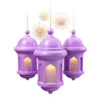 Purple Lanterns with White Decorative Elements png