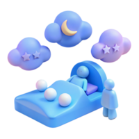 Sleeping Character with Clouds and Stars png