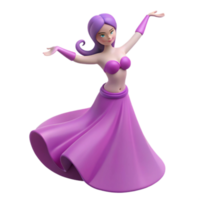 Purple-Haired Animated Character in a Flowing Skirt png