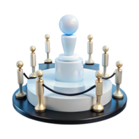 Abstract 3D Rendering of a Podium with Surrounding Posts png