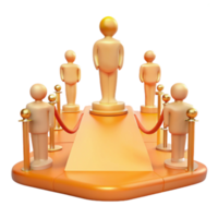 Golden Statues on a Red Carpet Platform png