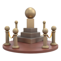Golden Sphere on a Platform with Rope Barriers png