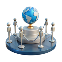 Global Connection People Surrounding a Globe on a Platform png