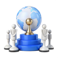 Global Collaboration and Teamwork A 3D Illustration of Unity and Success png