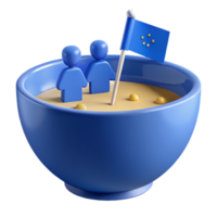 3d hacer de un cuenco con cifras y un bandera png