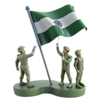 Soldiers Raising a Flag with a White Stripe and a Circle in the Center png