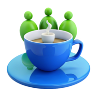 Coffee Break with Friends A 3D Illustration of Social Connection and Relaxation png