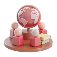 Global Learning A 3D Illustration of Education and Connection png