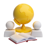 Global Education Open Book, World Map, and Learning png