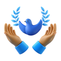 Dove of Peace with Olive Branch in Open Hands png