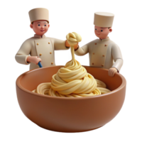 Two Chefs Making Dough in a Large Bowl png