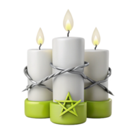 Three Candles Bound by Wire and a Pentagram png